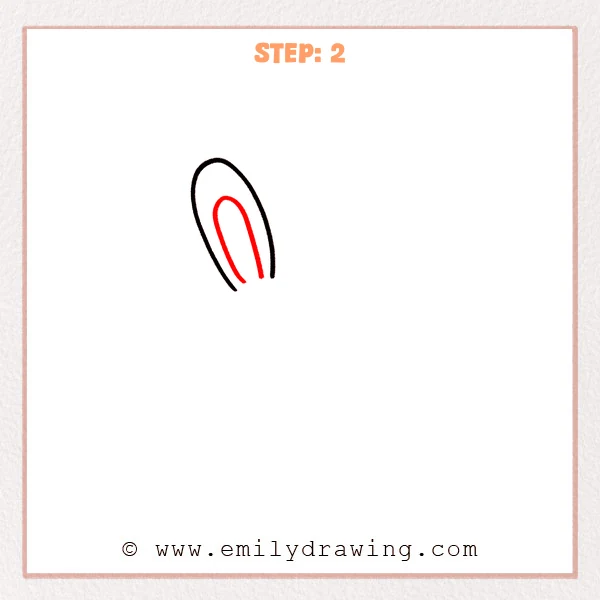 how to draw a bunny face - Step 2